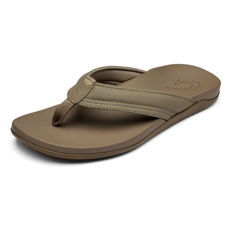 Olukai Maha Mens Beach Sandals Olive Canada | V5A-7703