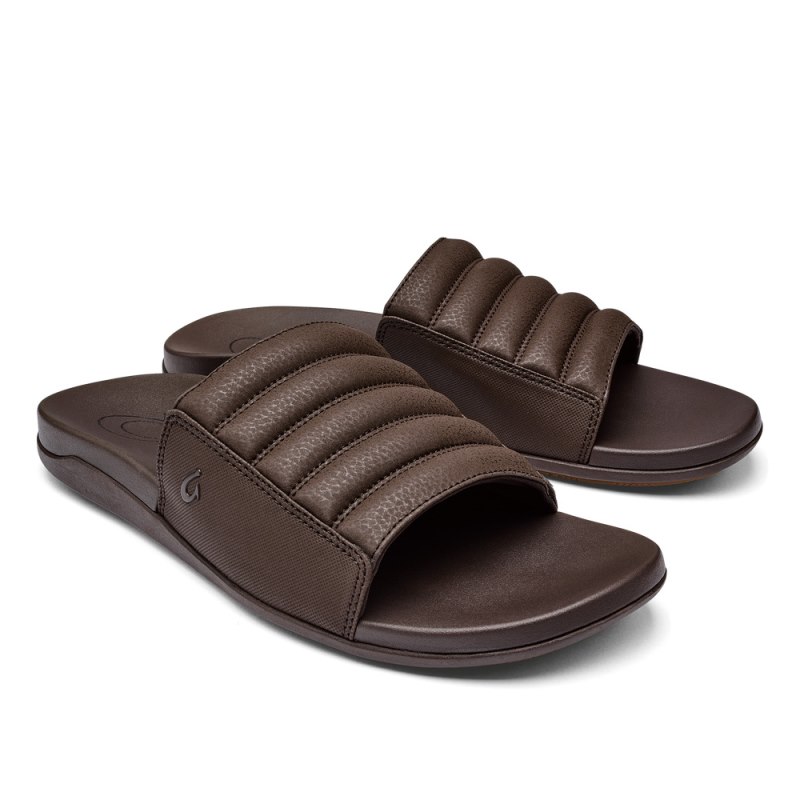 Olukai Maha 'Olu Mens Beach Sandals Dark Brown Canada | G9Y-3978