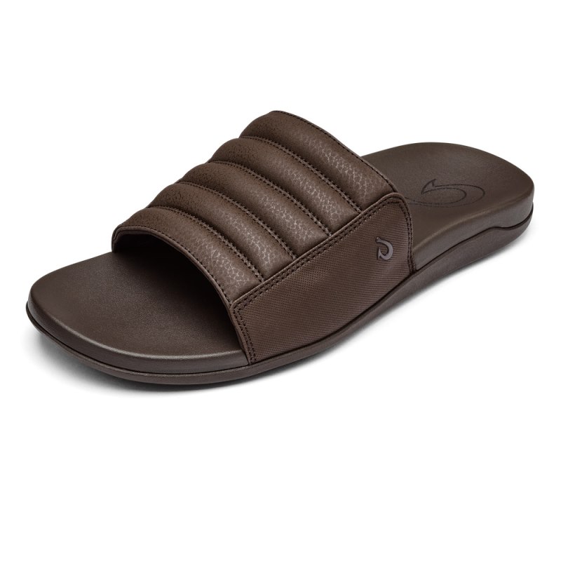 Olukai Maha 'Olu Mens Beach Sandals Dark Brown Canada | G9Y-3978