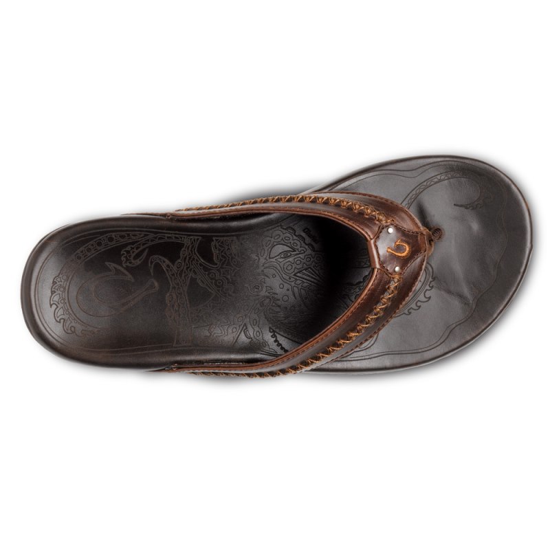 Olukai Mea Ola Mens Beach Sandals Dark Brown Canada | E6R-2003