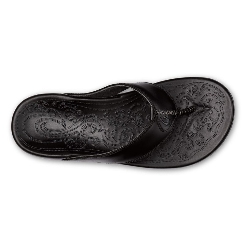 Olukai Mekila Mens Beach Sandals Black Canada | A2A-0092