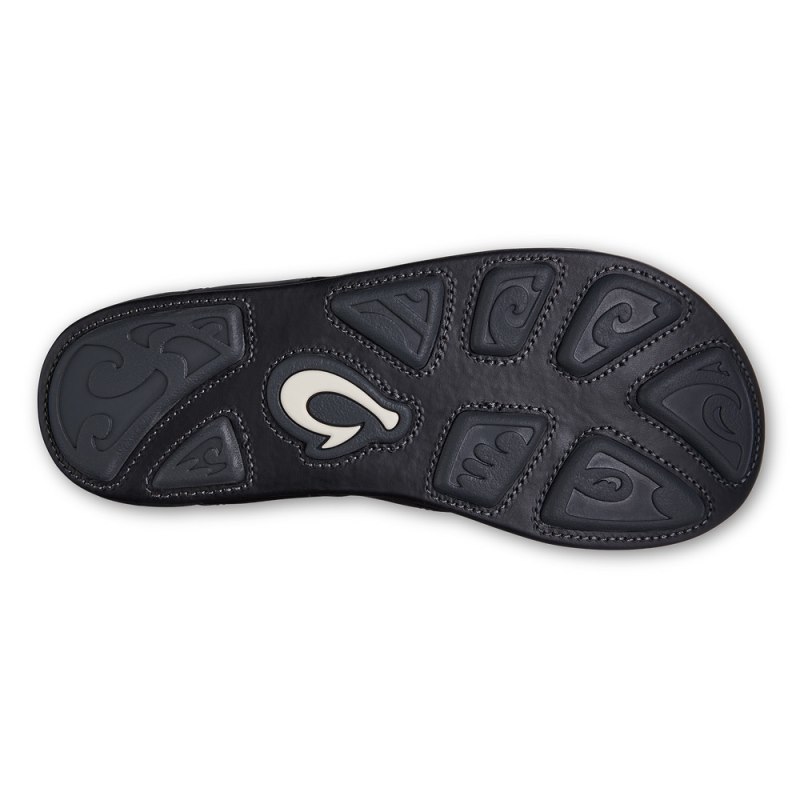 Olukai Mekila Mens Beach Sandals Black Canada | A2A-0092