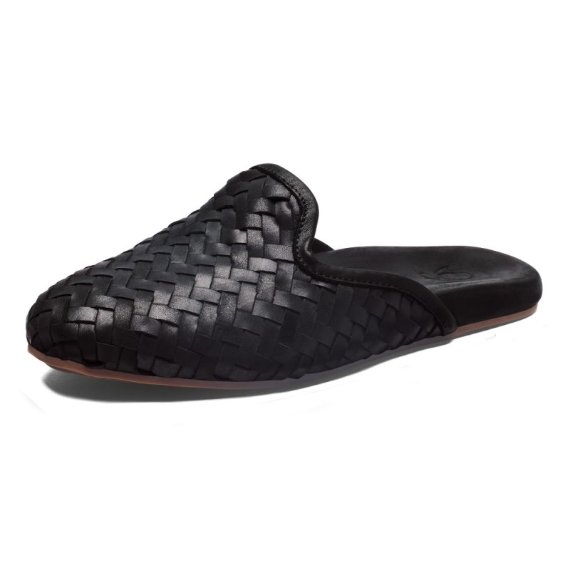 Olukai Mi'i Womens Slip On Shoes Black Canada | A7E-7150