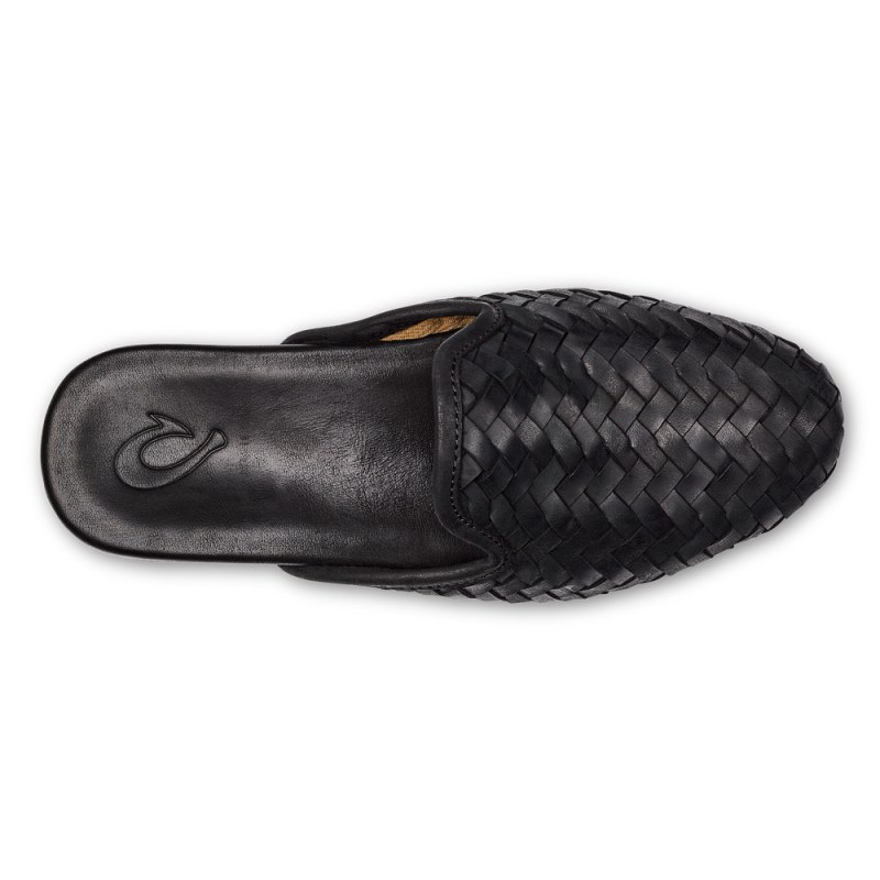 Olukai Mi'i Womens Slip On Shoes Black Canada | A7E-7150