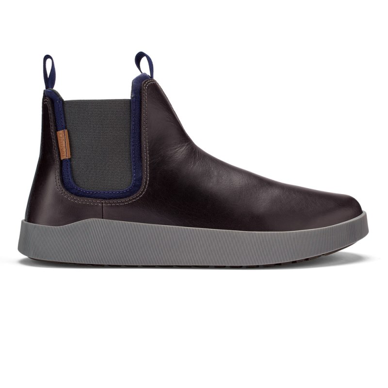 Olukai Mīkole Mens Chelsea Boots Dark Grey / Navy Canada | B2M-5877