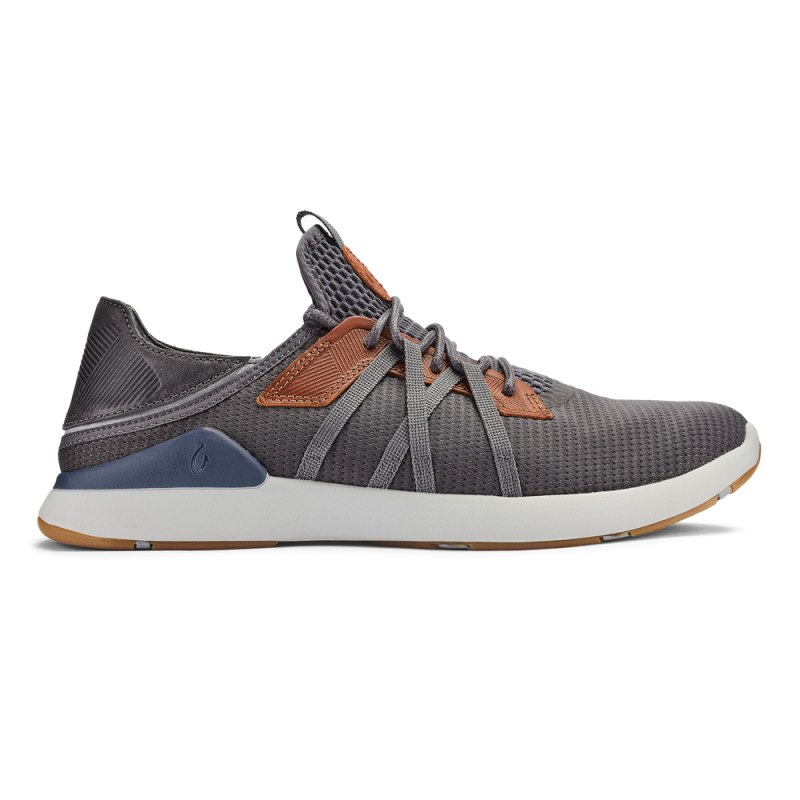 Olukai Mio Lī Mens Athletic Shoes Dark Grey / Indigo Canada | Y2P-3938