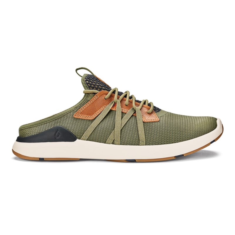 Olukai Mio Lī Mens Athletic Shoes Olive / Orange Canada | R7U-3852