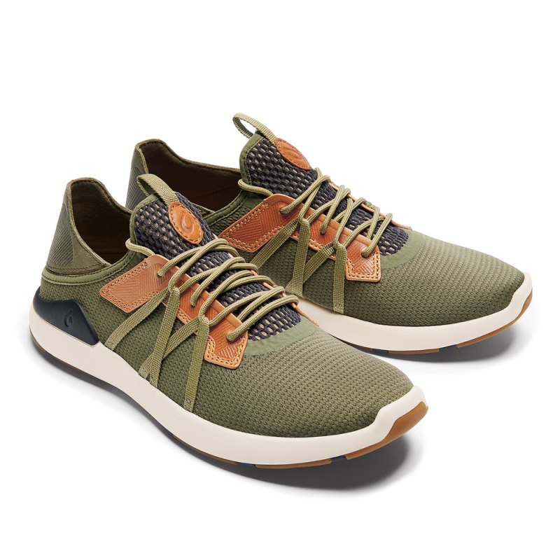 Olukai Mio Lī Mens Athletic Shoes Olive / Orange Canada | R7U-3852