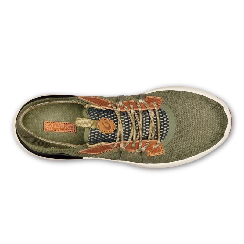 Olukai Mio Lī Mens Athletic Shoes Olive / Orange Canada | R7U-3852