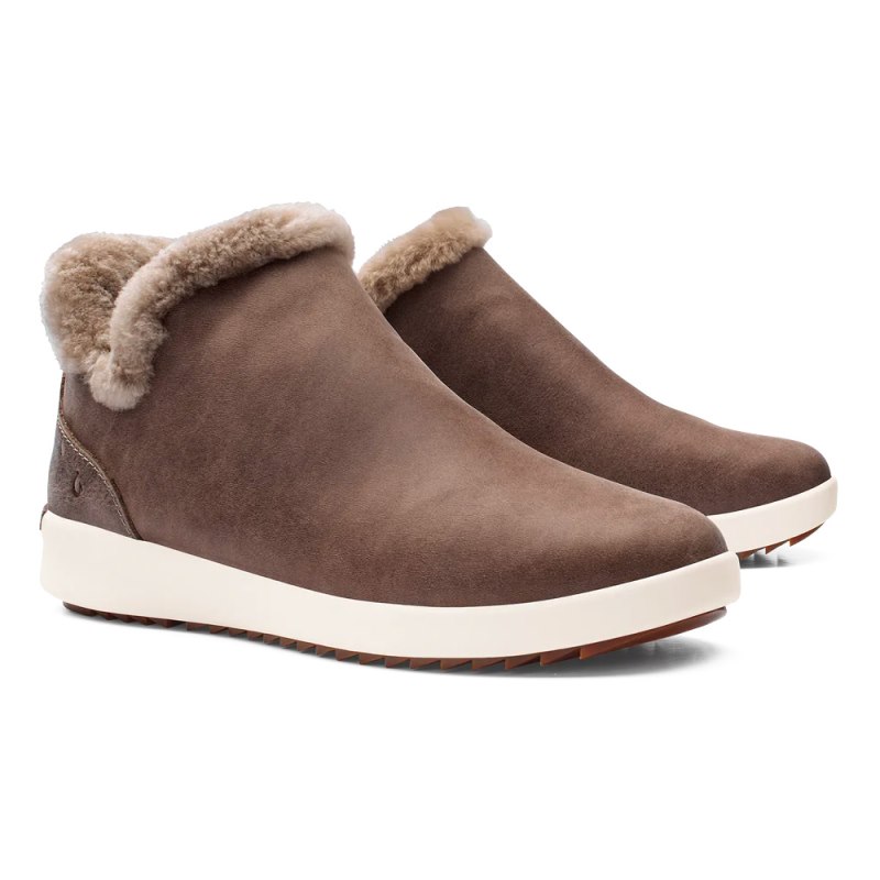 Olukai Mālua Hulu Womens Winter Boots Brown / Off White Canada | Q0H-1875