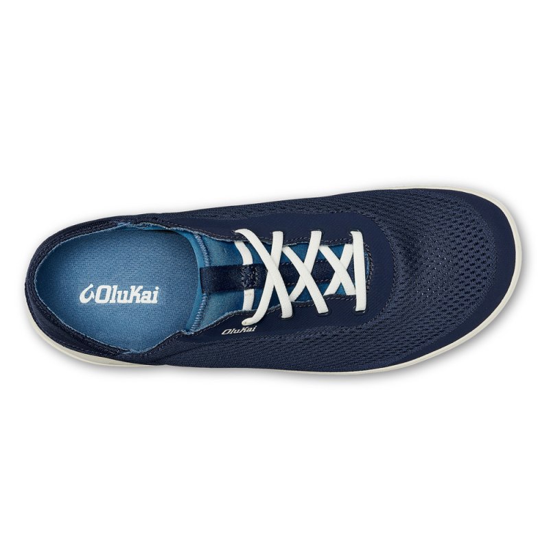 Olukai Moku Pae Mens Boat Shoes Blue / Off White Canada | S1L-2765