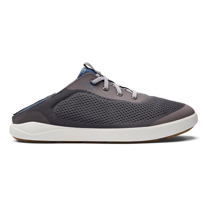 Olukai Moku Pae Mens Boat Shoes Dark Grey / Blue Canada | O8O-1458