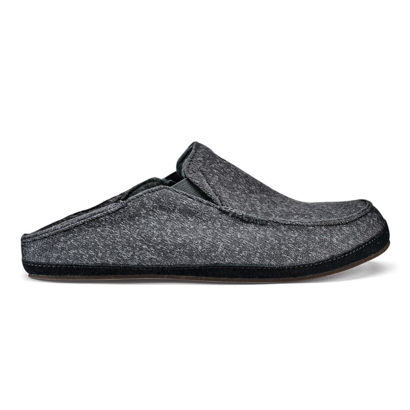 Olukai Moloā Hulu Mens Slippers Deep Grey Canada | Z8B-2508