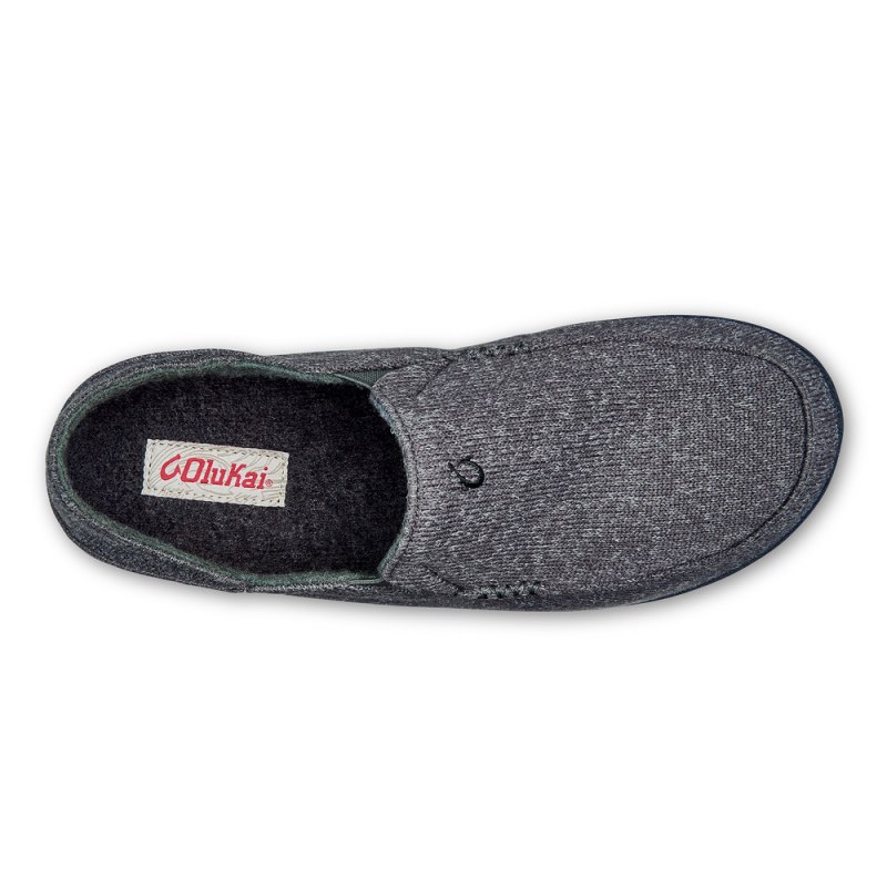 Olukai Moloā Hulu Mens Slippers Deep Grey Canada | Z8B-2508