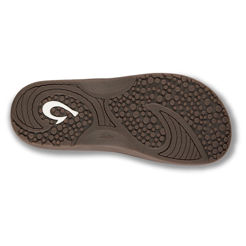 Olukai Nalu Slide Mens Beach Sandals Dark Brown Canada | Q4A-8817