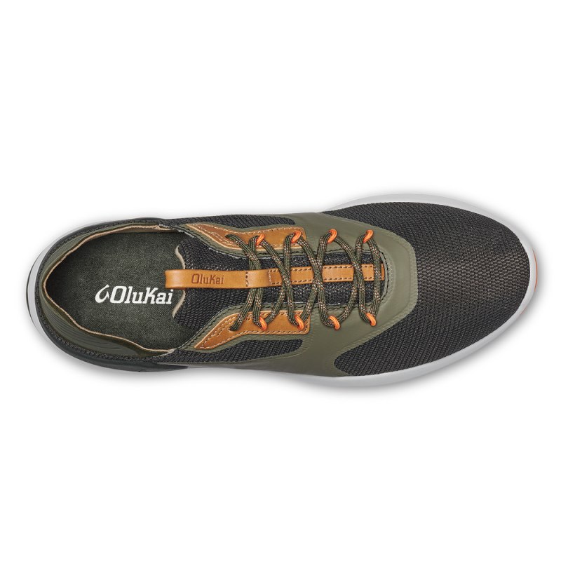 Olukai Nihoa Lī Mens Athletic Shoes Black / Brown / Olive Canada | I4H-5911