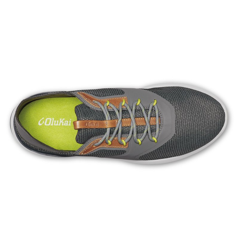 Olukai Nihoa Lī Mens Athletic Shoes Grey / Deep Grey Canada | N8B-8002