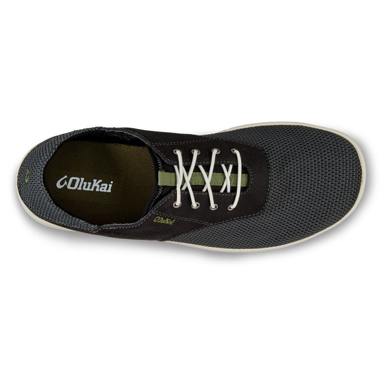 Olukai Nohea Moku Mens Boat Shoes Black Canada | M0L-7836