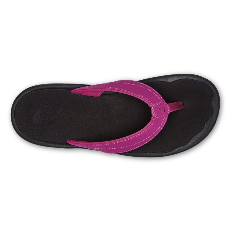 Olukai Ohana Womens Beach Sandals Flower / Black Canada | F3J-0238