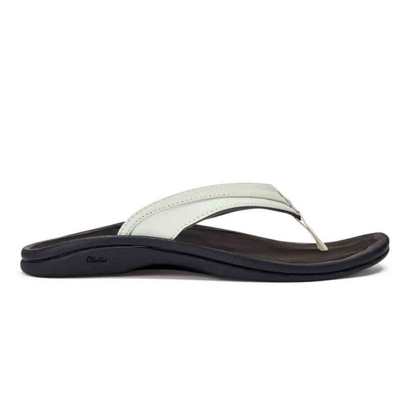 Olukai Ohana Womens Beach Sandals White / Black Canada | L1I-4366