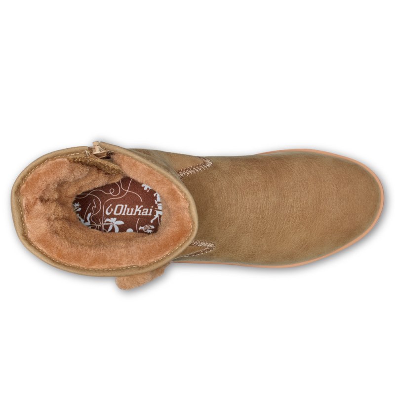 Olukai Pāʻina Hulu Womens Shearling Boots Brown Canada | Z7O-5063