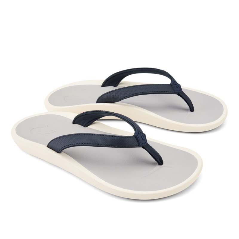 Olukai Pī'oe Womens Beach Sandals Blue / Grey Canada | H4J-9067