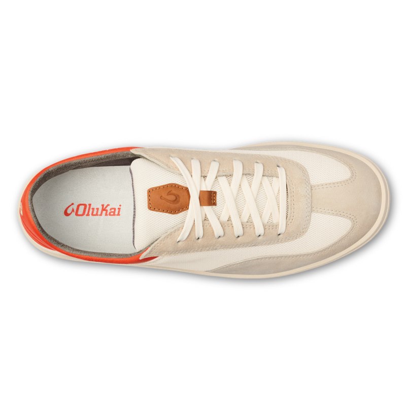 Olukai Pūnini Mens Sneakers Off White / Orange Canada | Q5A-2953