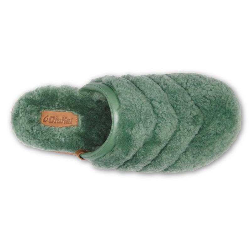 Olukai Pūpū Mua Womens Slippers Green Canada | B1W-8541