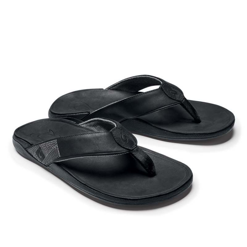 Olukai Tuahine Mens Beach Sandals Black Canada | L3Q-5481