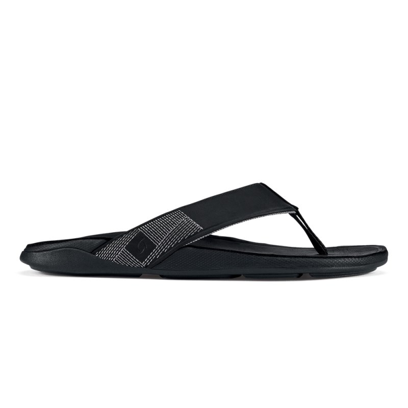 Olukai Tuahine Mens Beach Sandals Black Canada | L3Q-5481