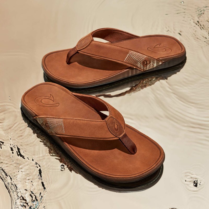 Olukai Tuahine Mens Beach Sandals Brown Canada | X0F-4774