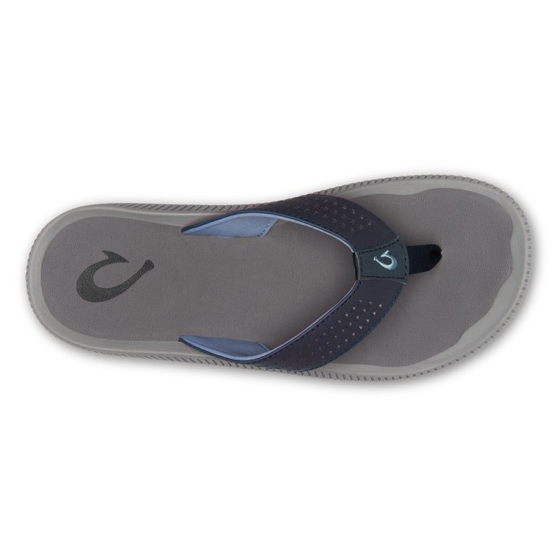 Olukai Ulele Mens Beach Sandals Blue / Deep Grey Canada | I7G-6472