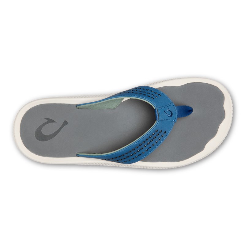 Olukai Ulele Mens Beach Sandals Blue / Deep Grey Canada | U7C-8606