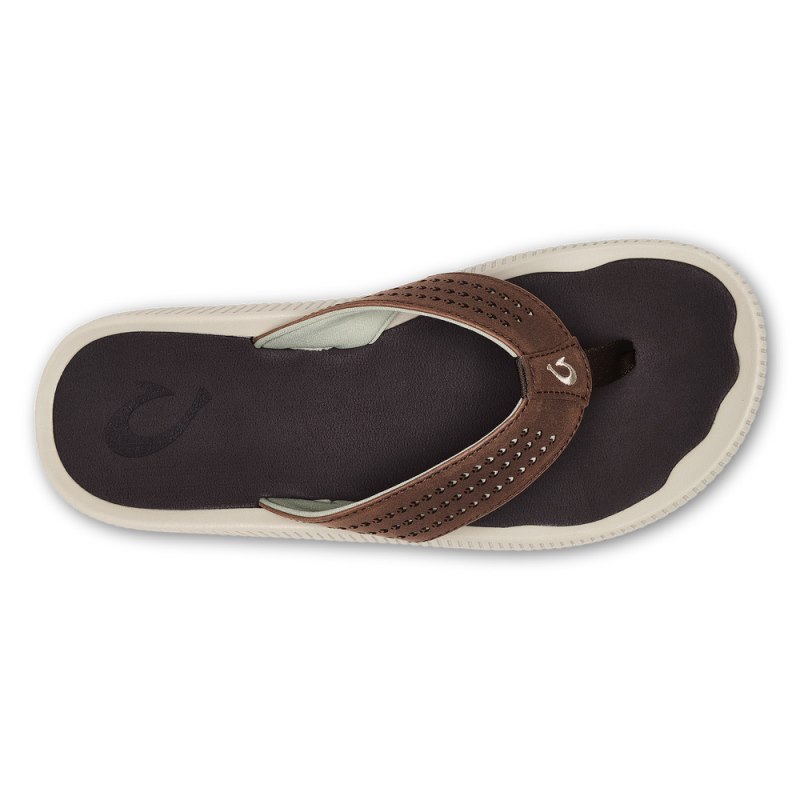 Olukai Ulele Mens Beach Sandals Dark Brown Canada | M3A-9521