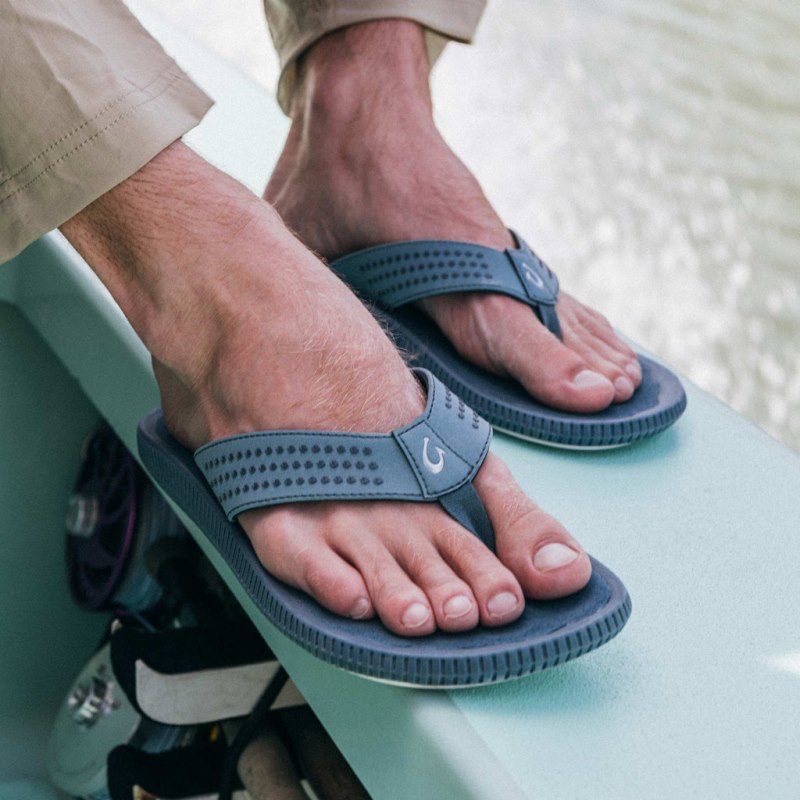 Olukai Ulele Mens Beach Sandals Grey Blue Canada | Q4Z-9401