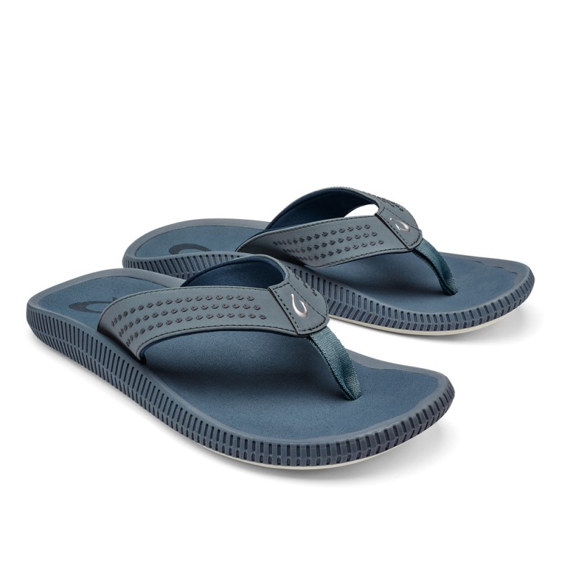 Olukai Ulele Mens Beach Sandals Grey Blue Canada | Q4Z-9401