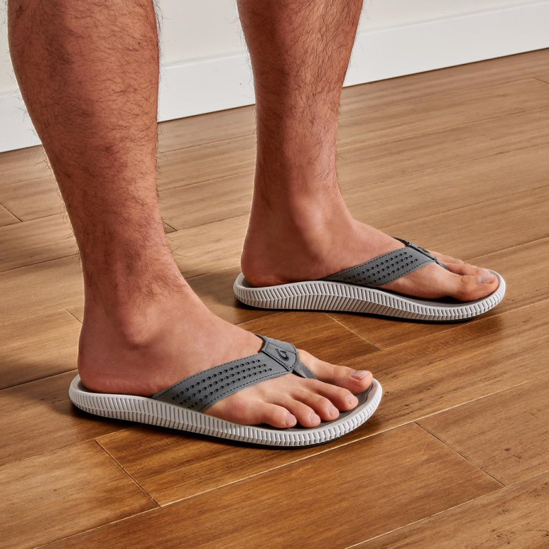 Olukai Ulele Mens Beach Sandals Grey Canada | Q6W-5375