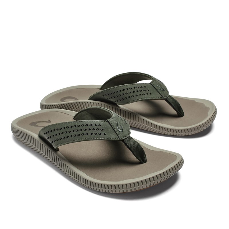 Olukai Ulele Mens Beach Sandals Olive Canada | K6L-8188