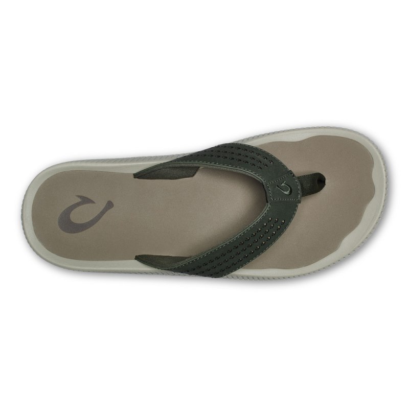 Olukai Ulele Mens Beach Sandals Olive Canada | K6L-8188