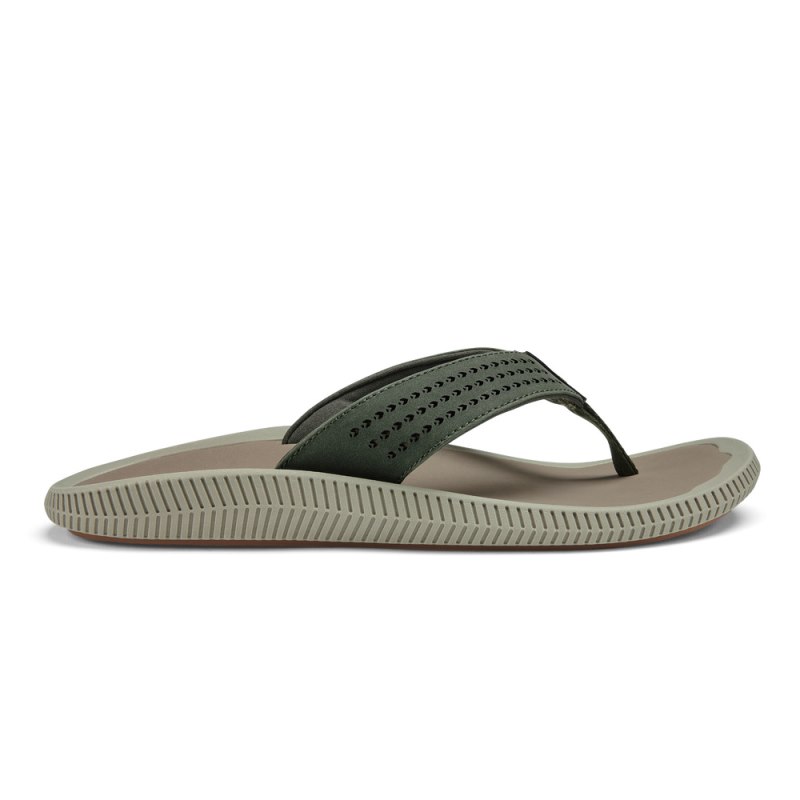 Olukai Ulele Mens Beach Sandals Olive Canada | K6L-8188