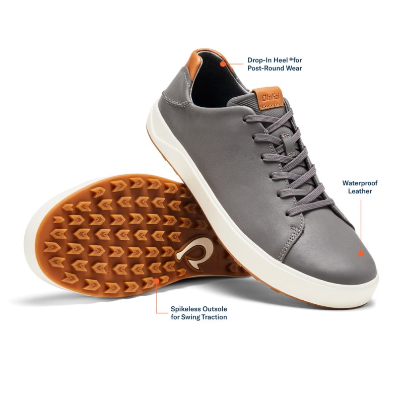 Olukai Wai'alae Mens Golf Shoes Grey Canada | S9B-8849