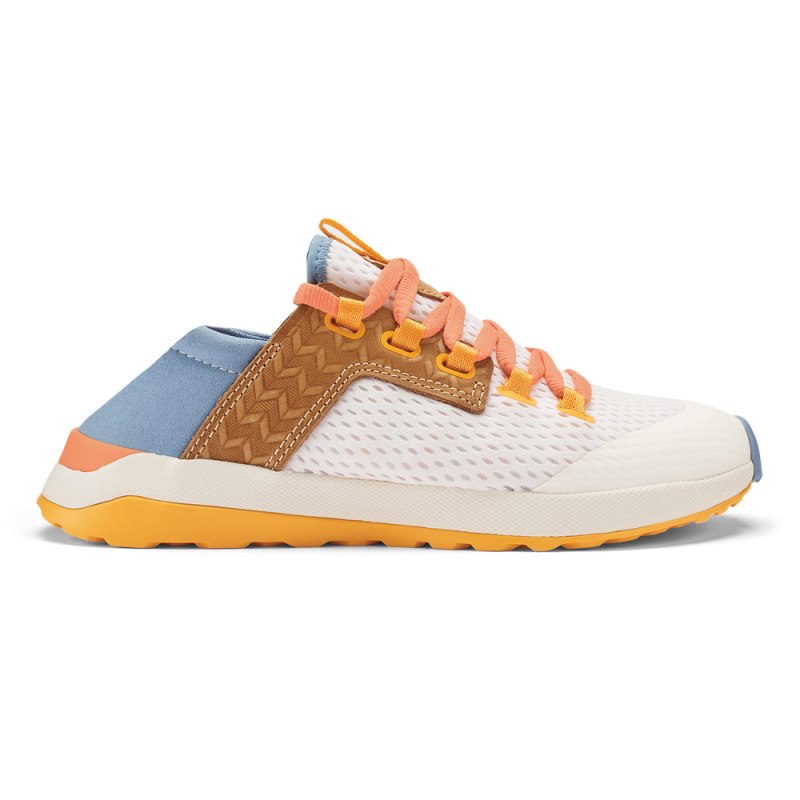 Olukai Wailuku Womens Athletic Shoes Bright White / Orange Canada | D5V-2064